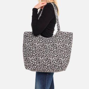 NWT Leopard Print Canvas Tote Bag